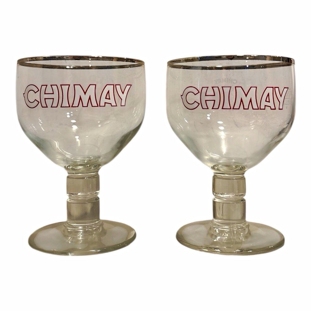 Chimay 25cl Beer Chalice Goblet Glass Set of 2 Breweriana Theme